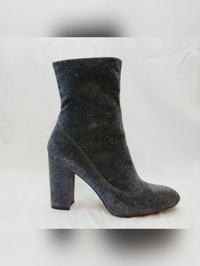 SAM EDELMAN Blue & Gold Sparkly Mid-calf Ankle Boot, size 10